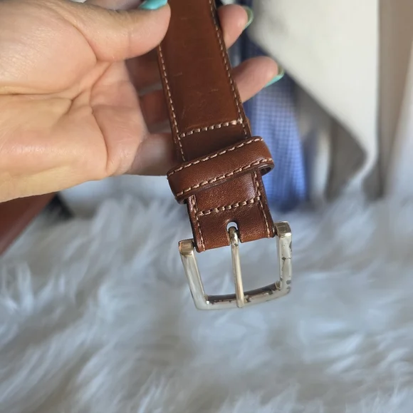 Brooks Brothers Classic Brown Leather Belt - Picture 7 of 8